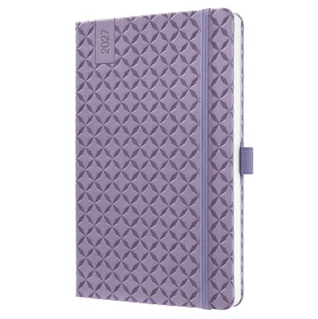 Diár, A5, týždenný, 2027, tvrdá obálka, SIGEL "Jolie", Lavender Purple 2