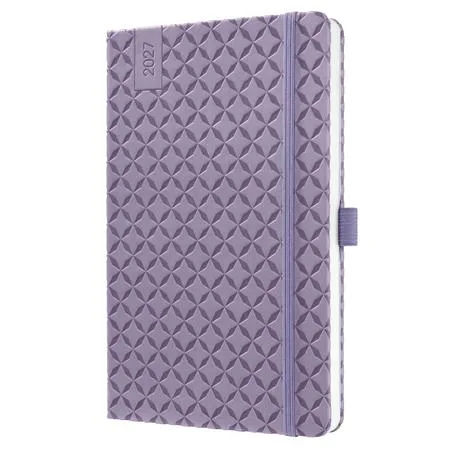 Diár, A5, týždenný, 2027, tvrdá obálka, SIGEL "Jolie", Lavender Purple 2