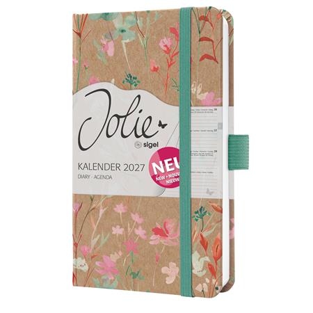 Diár, A6, týždenný, 2027, tvrdá obálka, SIGEL "Jolie", Green Floral Serenity 2