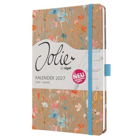 Diár, A5, týždenný, 2027, tvrdá obálka, SIGEL "Jolie",Blue Floral Serenity 2