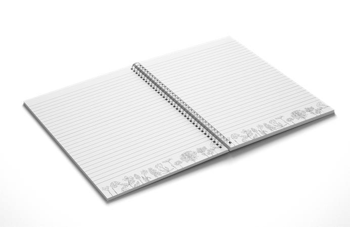 Špirálový zošit,  B5, linajkový, s omaľovánkou, 100 listov, PUKKA PAD "Jotta Notebook", mix farieb 4