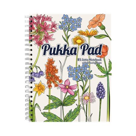 Špirálový zošit,  B5, linajkový, s omaľovánkou, 100 listov, PUKKA PAD "Jotta Notebook", mix farieb 2