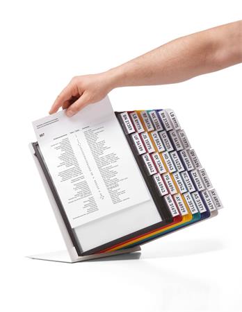 Držiak na prezentačné tabule, stolový, 30 ks prezentačných tabúľ, DURABLE "VARIO® TABLE", mix farieb 2