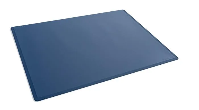 Podložka na stôl, 650x500 mm, PP, s priehľadnou krycou fóliou, DURABLE, tmavomodrá