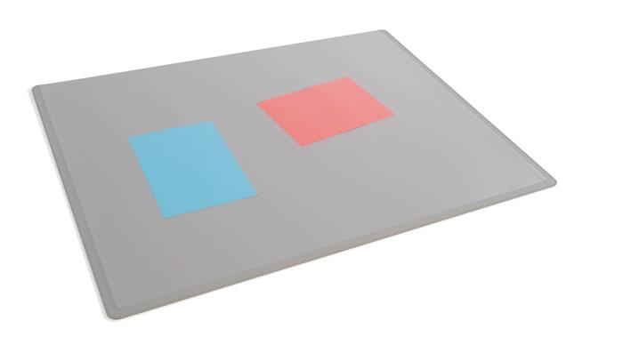 Podložka na stôl, 650x500 mm, PP, s priehľadnou krycou fóliou, DURABLE, sivá 2
