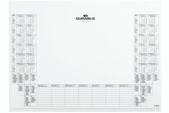 Podložka na stôl, blok, 570x410 mm, s ročným kalendárom, DURABLE