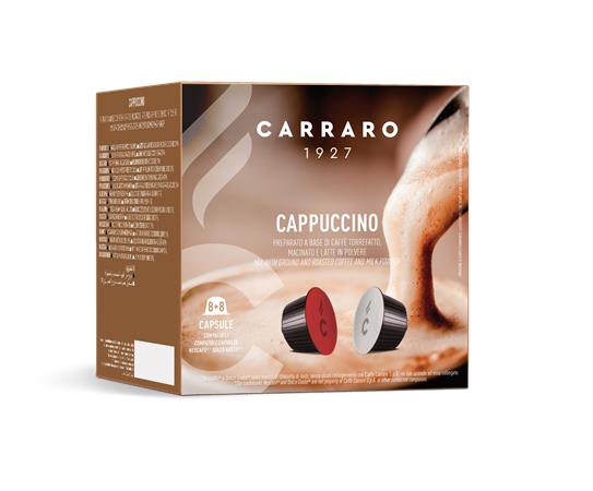 Kávové kapsule, kompatibilné s Dolce Gusto® , 8+8 ks, CARRARO "Cappuccino"