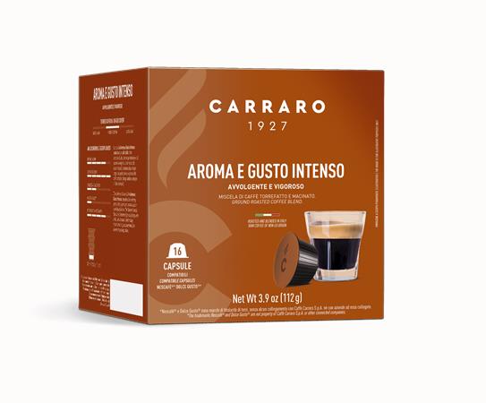 Kávové kapsule, kompatibilné s Dolce Gusto® , 16 ks, CARRARO "Aroma E Gusto Intenso"