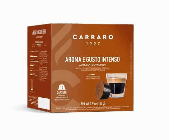 Kávové kapsule, kompatibilné s Dolce Gusto® , 16 ks, CARRARO "Aroma E Gusto Intenso"