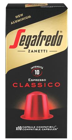 Kávové kapsule, kompatibilné s Nespresso®, 10 ks, SEGAFREDO "Classico"