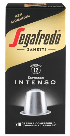 Kávové kapsule, kompatibilné s Nespresso®, 10 ks, SEGAFREDO "Intenso"