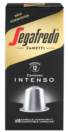 Kávové kapsule, kompatibilné s Nespresso®, 10 ks,  SEGAFREDO "Intenso"