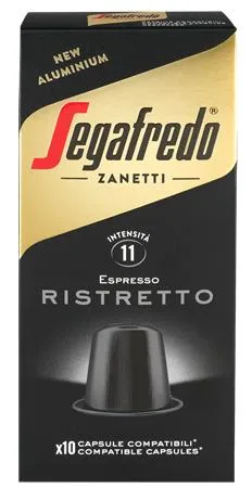 Kávové kapsule, kompatibilné s Nespresso®, 10 ks,  SEGAFREDO "Ristretto"