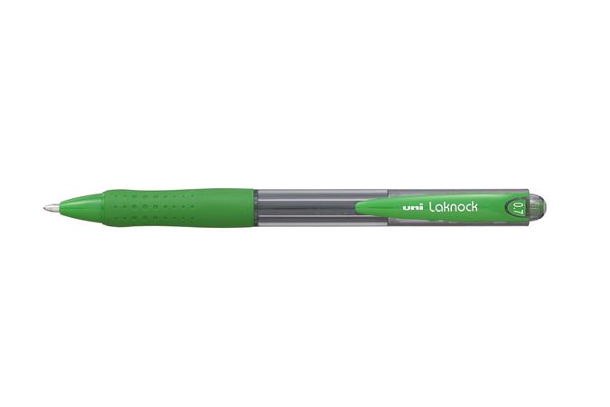 Guľôčkové pero, 0,3 mm, stláčací mechanizmus, UNI "SN-100 Laknock", zelené