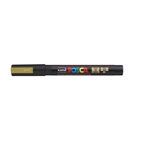 Dekoračný popisovač, 0,9-1,3 mm, UNI "Posca PC-3M", zlatý 2