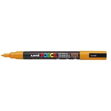 Dekoračný popisovač, 0,9-1,3 mm, UNI "Posca", žltý 2
