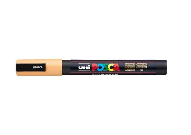 Dekoračný popisovač, 0,9-1,3 mm, UNI "Posca", svetlooranžový