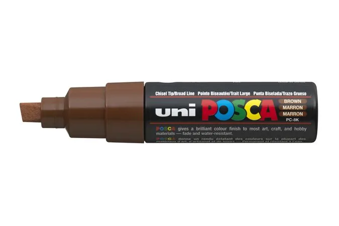 Dekoračný popisovač, 8 mm, UNI "Posca PC-8K", hnedý