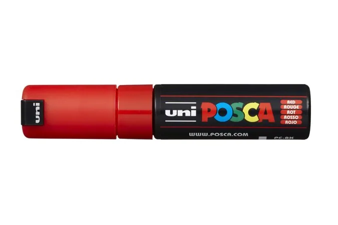 Dekoračný popisovač, 8 mm, UNI "Posca PC-8K", červený