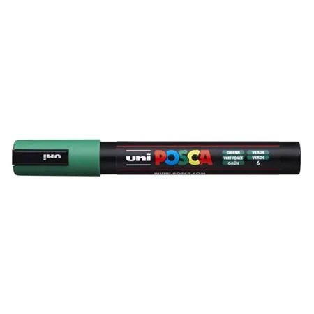 Dekoračný popisovač, 1,8-2,5 mm, UNI "Posca PC-5M", zelený (6) 2