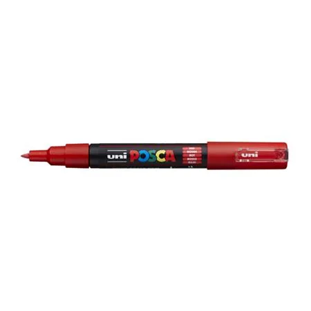 Dekoračný popisovač, 0,7-1,0 mm, UNI "Posca PC-1M", červený 2