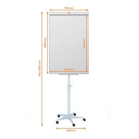 Flipchartová tabuľa, mobilná, magnetický povrch, NOBO "Impression Pro", biela 4