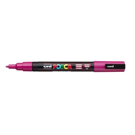 Dekoračný popisovač, 0,9-1,3 mm, UNI "Posca PC-3M", fuksiový 2