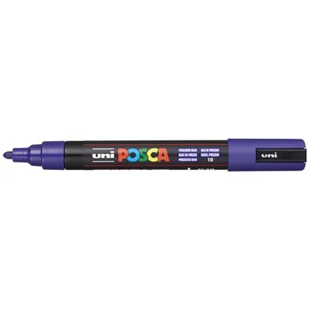 Dekoračný popisovač, 1,8-2,5 mm, UNI "Posca PC-5M", pruský modrý (10) 2