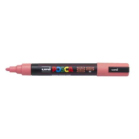 Dekoračný popisovač, 1,8-2,5 mm, UNI "Posca PC-5M", koralový (66) 2