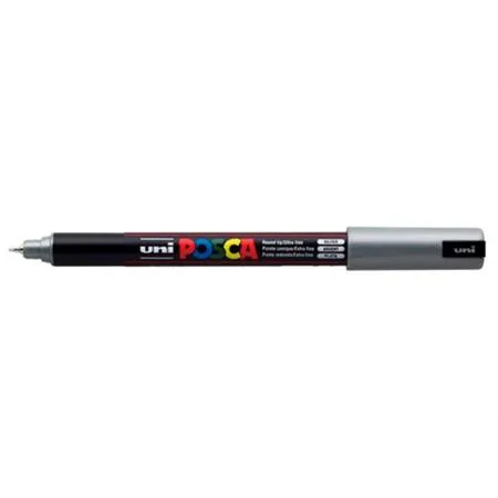 Dekoračný popisovač, 0,7 mm, UNI "Posca PC-1MR", strieborná 2