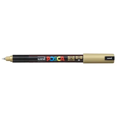 Dekoračný popisovač, 0,7 mm, UNI "Posca PC-1MR", zlatá 2