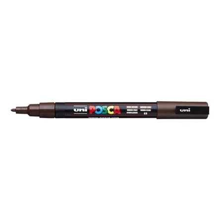 Dekoračný popisovač, 0,9-1,3 mm, UNI "Posca PC-3M", tmavohnedá 2