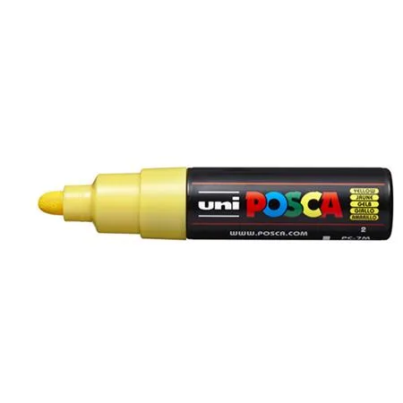 Dekoračný popisovač, 4,5-5,5 mm, UNI "Posca PC-7M", žltá 2