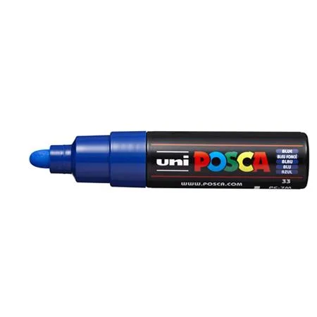 Dekoračný popisovač, 4,5-5,5 mm, UNI "Posca PC-7M", modrá 2