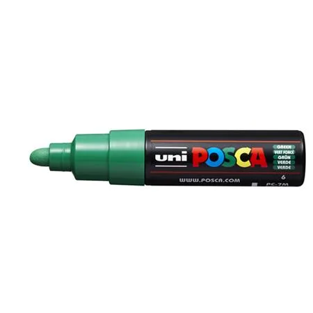 Dekoračný popisovač, 4,5-5,5 mm, UNI "Posca PC-7M", zelená 2