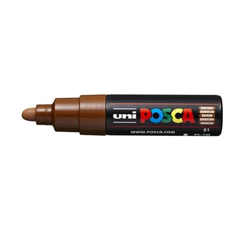 Dekoračný popisovač, 4,5-5,5 mm, UNI "Posca PC-7M", hnedá 2