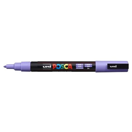 Dekoračný popisovač, 0,9-1,3 mm, UNI "Posca PC-3M", svetlofialová 2