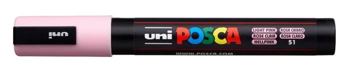 Dekoračný popisovač, 1,8-2,5 mm, UNI "Posca PC-5M", svetloružový (51)