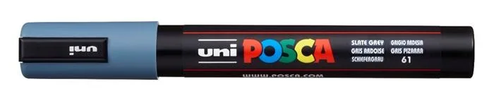 Dekoračný popisovač, 1,8-2,5 mm, UNI "Posca PC-5M", bridlicovo sivý (61)