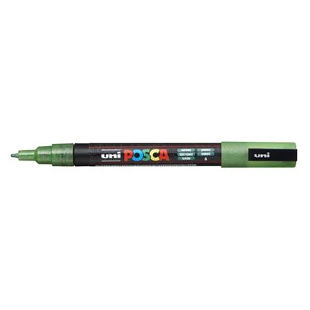 Dekoračný popisovač, 0,9-1,3 mm, UNI "Posca PC-3ML", lesklá zelená 2