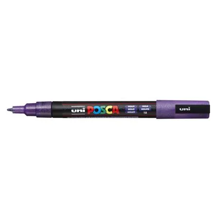 Dekoračný popisovač, 0,9-1,3 mm, UNI "Posca PC-3ML", lesklá fialová 2