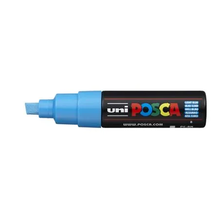 Dekoračný popisovač, 8 mm, zrezaný, UNI "Posca PC-8K", svetlomodrá 2