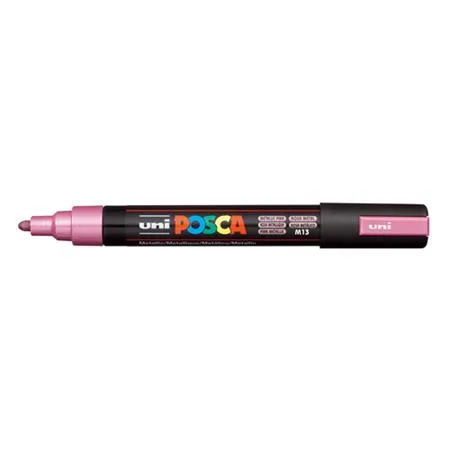 Dekoračný popisovač, 1,8-2,5 mm, UNI "Posca PC-5M", metalický ružový (M13) 2
