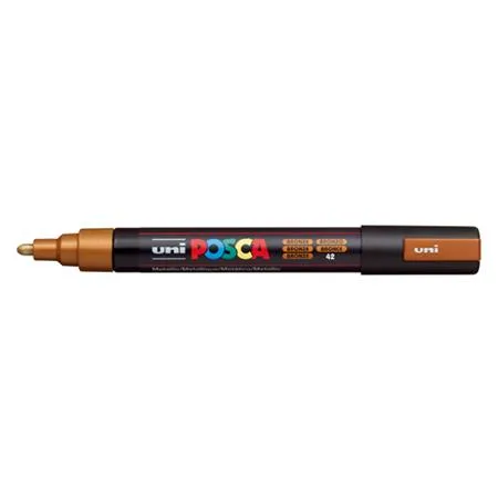 Dekoračný popisovač, 1,8-2,5 mm, UNI "Posca PC-5M", bronzový (42) 2
