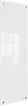 Odkazová tabuľa, sklenená, nástenná, úzka, 30x90 cm, NOBO "Home", biela