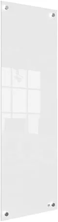 Odkazová tabuľa, sklenená, nástenná, úzka, 30x90 cm, NOBO "Home", biela