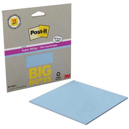 Samolepiaci bloček, 152x152 mm, 30 listov, 3M POSTIT "Super Sticky", modrý 2