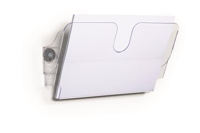 Stojan na prospekty, nástenný, horizontálny, A4, magnetický, DURABLE "FLEXIPLUS", priehľadný 2
