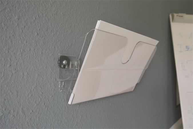 Stojan na prospekty, nástenný, horizontálny, A4, magnetický, DURABLE "FLEXIPLUS", priehľadný 5