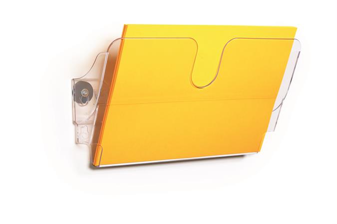 Stojan na prospekty, nástenný, horizontálny, A4, magnetický, DURABLE "FLEXIPLUS", priehľadný 3